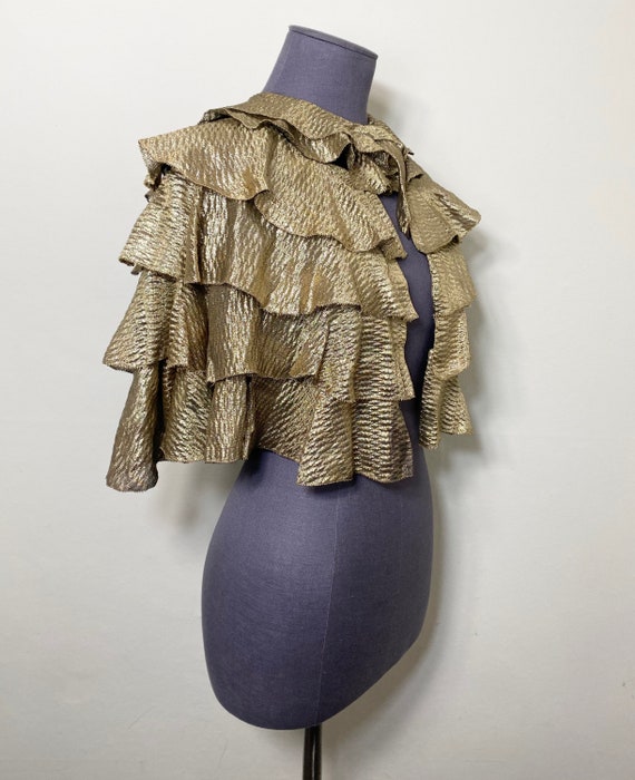 1930s lame cape, lamé capelet