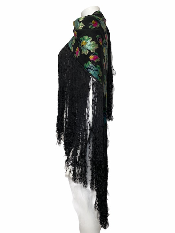 1920s devore shawl, devoré - image 2