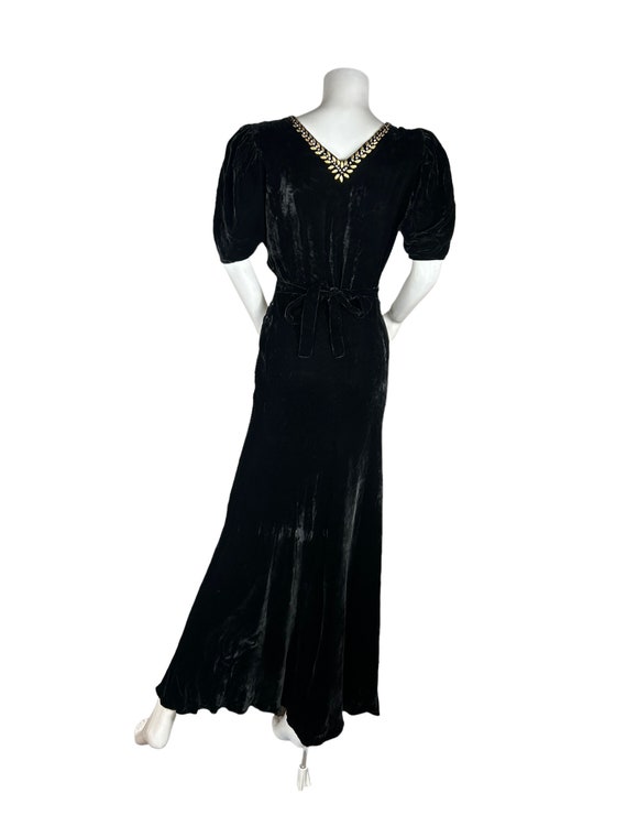 1930s evening gown in silk velvet - Gem