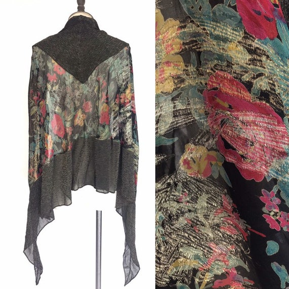 1920s lame shawl or cape, lamé