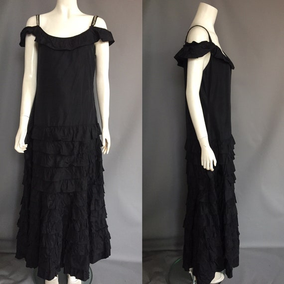 Late 1920s evening dress with rhinestone straps