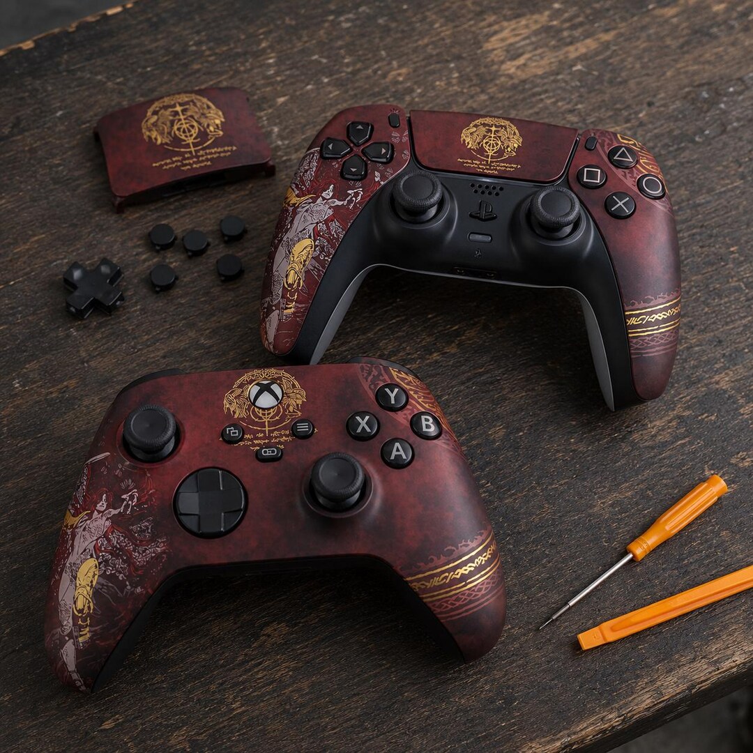 Ps5 Controller Custom Shell Custom Controller Shell Kit, Dark Red Matte Replacement Faceplate, DIY ...
