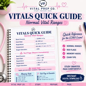 CCMA Vitals Cheat Sheet | Medical Assistant Study Guide (PDF Download)