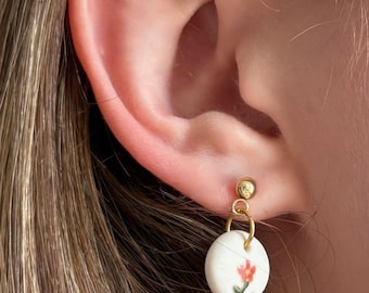 Porcelain Flower Earrings