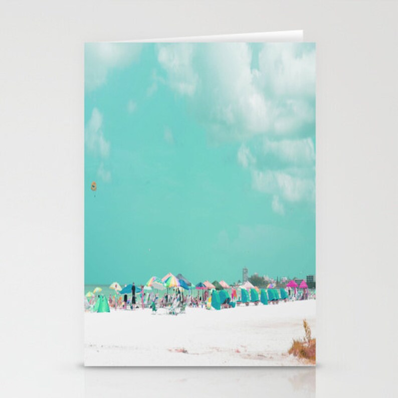 A Day at the Beach Stationery Cards Set of Three 5x7