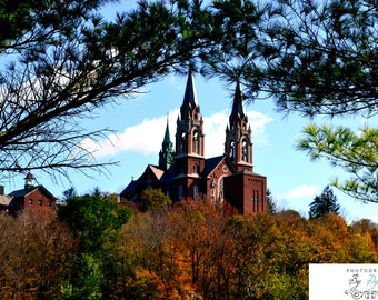 Holy Hill Photograph Landscape Church Canvas Wrap Autumn