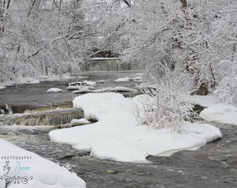 A Snowy Creek Photograph or Canvas