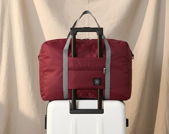 Foldable Travel Duffle Bag Nylon Carry On Luggage Trolley Sleeve Tote Lightweight Gym Organizer