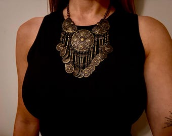 Naszyjnik w stylu boho w stylu vintage, plemienny, biżuteria festiwalowa