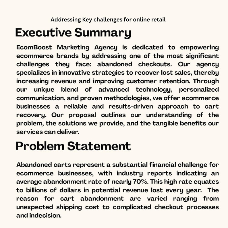 Business Proposal Template for E-commerce Marketing Agency - Etsy
