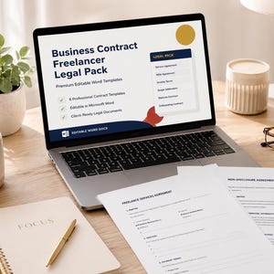 Freelancer Business Contract Pack, Editable Word Legal Templates (DOCX)