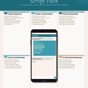 Airbnb Host Message Templates | 40+ Copy & Paste Guest Scripts for Short-Term Rental Hosts | Full Stay Communication Pack