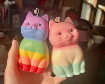 PRIDE Handgemaakte kattenkaars | Pijlerkaars sojamix | Mellow Fellow Melts