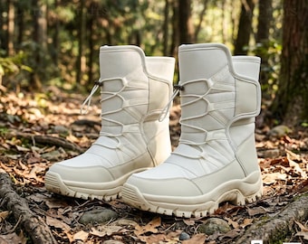 Handmade Plush Lined Winter Snow Boots – Waterproof Ankle Hiking Footwear