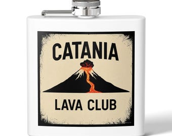Petaca de whisky de la erupción del Monte Etna | Petaca de 177 ml del volcán de Sicilia | Regalo de lava de Catania, Italia, para él/papá | Recuerdos de 1669