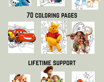 Paquete definitivo de 70 páginas para colorear para niños / Imprimible digitalmente