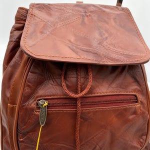 Tinder Genuine Leather Brown Backpack Purse Vintage Drawstring Travel Shoulder Bag for Women