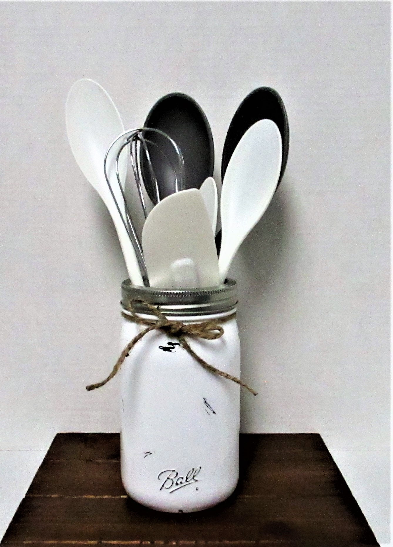 Mason Jar Utensil Holder Mason Jar Decor Kitchen Decor