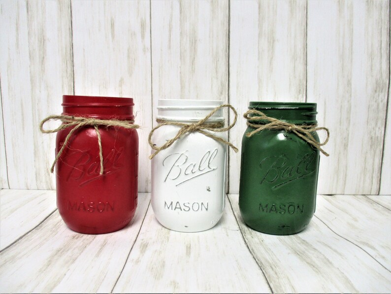 Kitchen Decor Christmas Decor Christmas Party Decor Utensil Holder Country Christmas Christmas Mason Jar Centerpiece