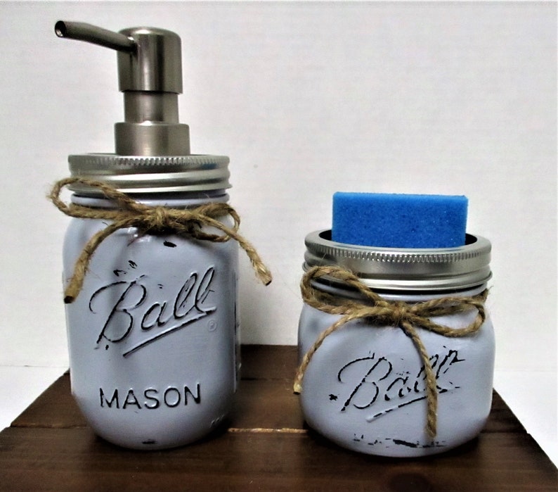 rustic soap dispenser with caddy