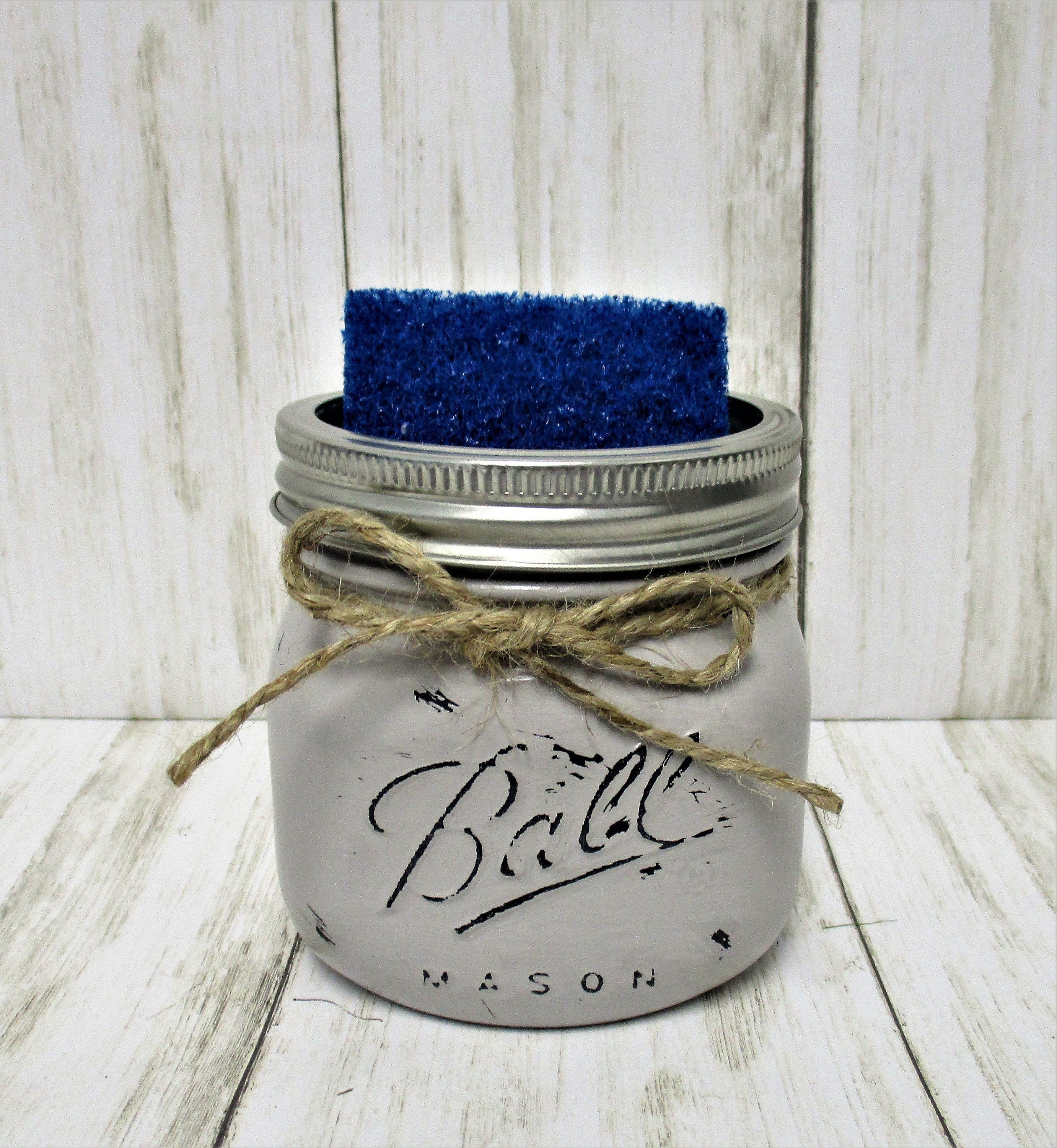 Mason Jar Kitchen Sponge Holder Makeup Brush Holder Pen Holder