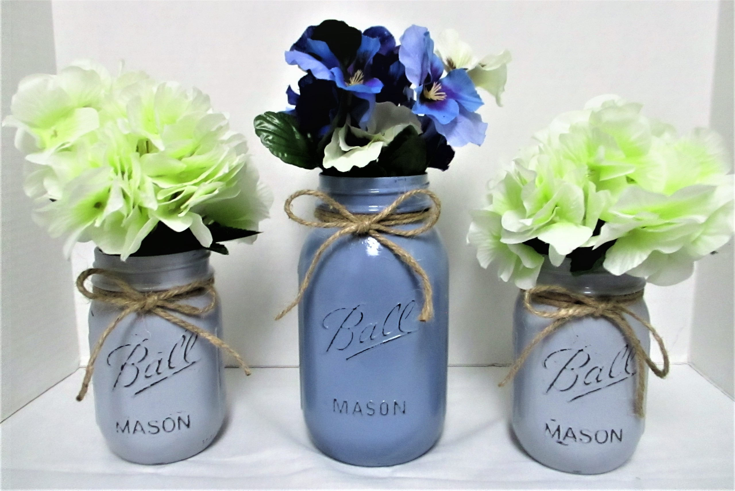 Mason Jar Centerpiece Farmhouse Decor Rustic Decor Country Chic