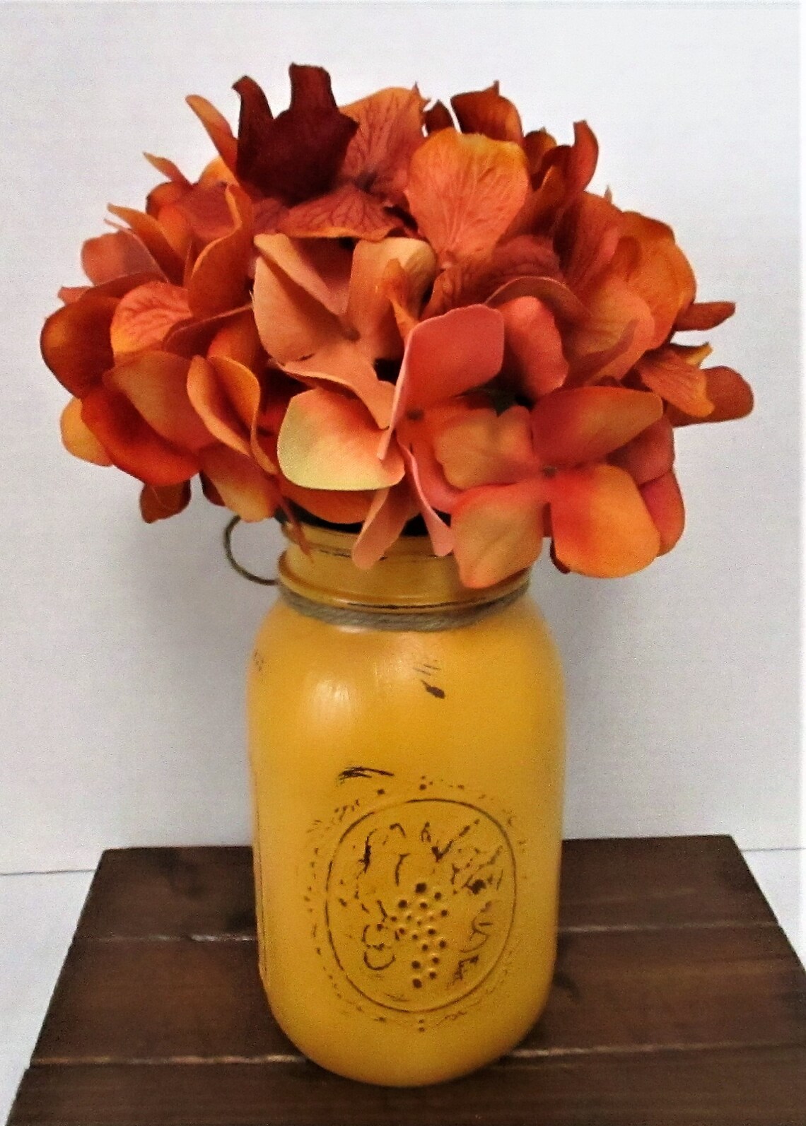 Fall Mason Jar Centerpiece Home Decor Flower Arrangement Etsy