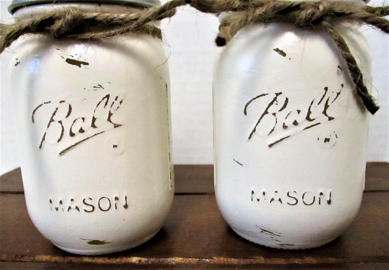 Rustic Decor Wedding Gift Kitchen Decor Country Salt and Pepper Home Decor Mason Jar Salt and Pepper Shakers Housewarming Gift