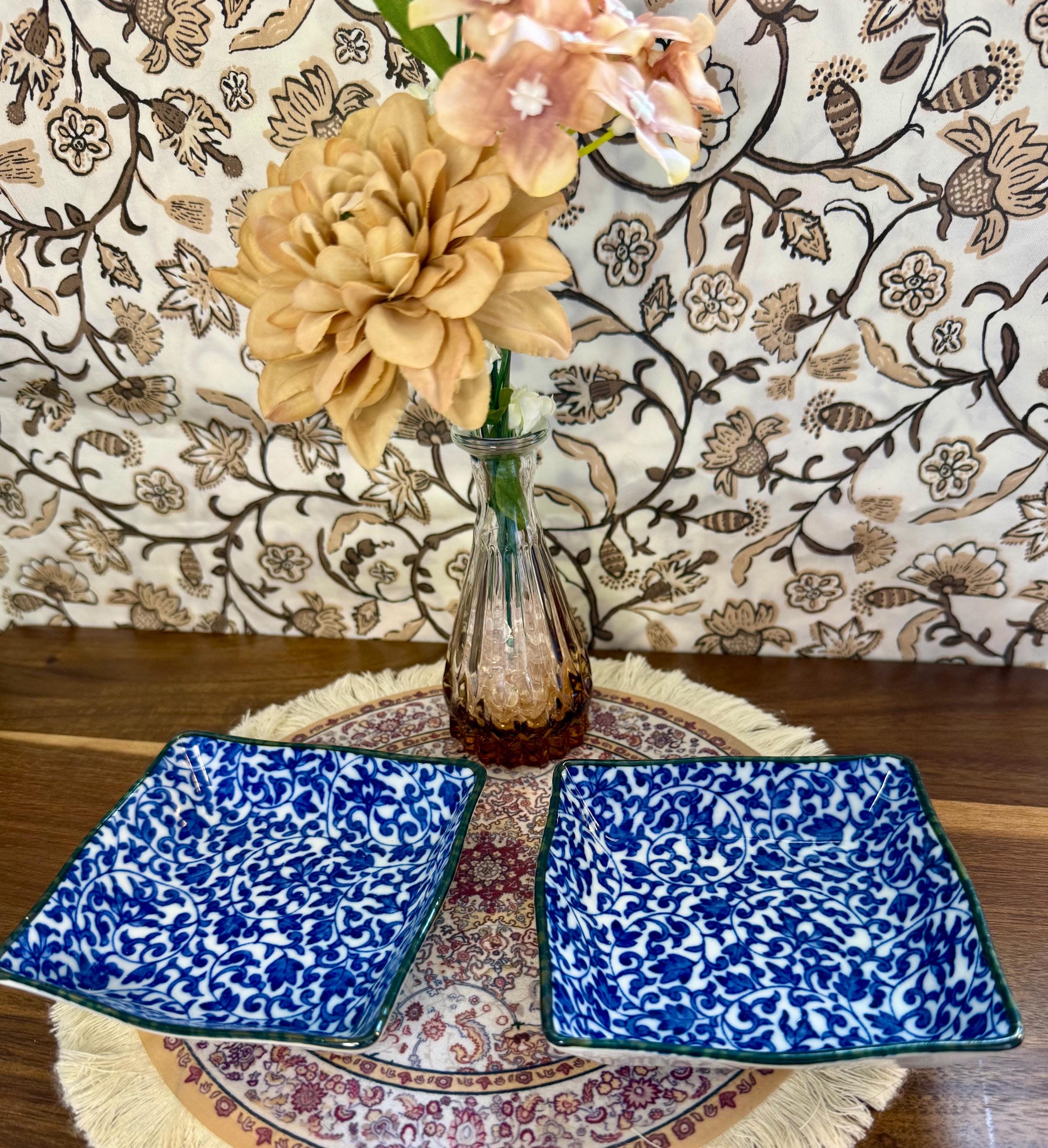 Blue and White Japanese Square Plates - Etsy