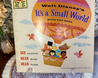 Libro di lettura "It's a Small World" di Disney Storyteller, edizione vintage degli anni '80 con audiocassetta inclusa / Oggetto da collezione Disneyana