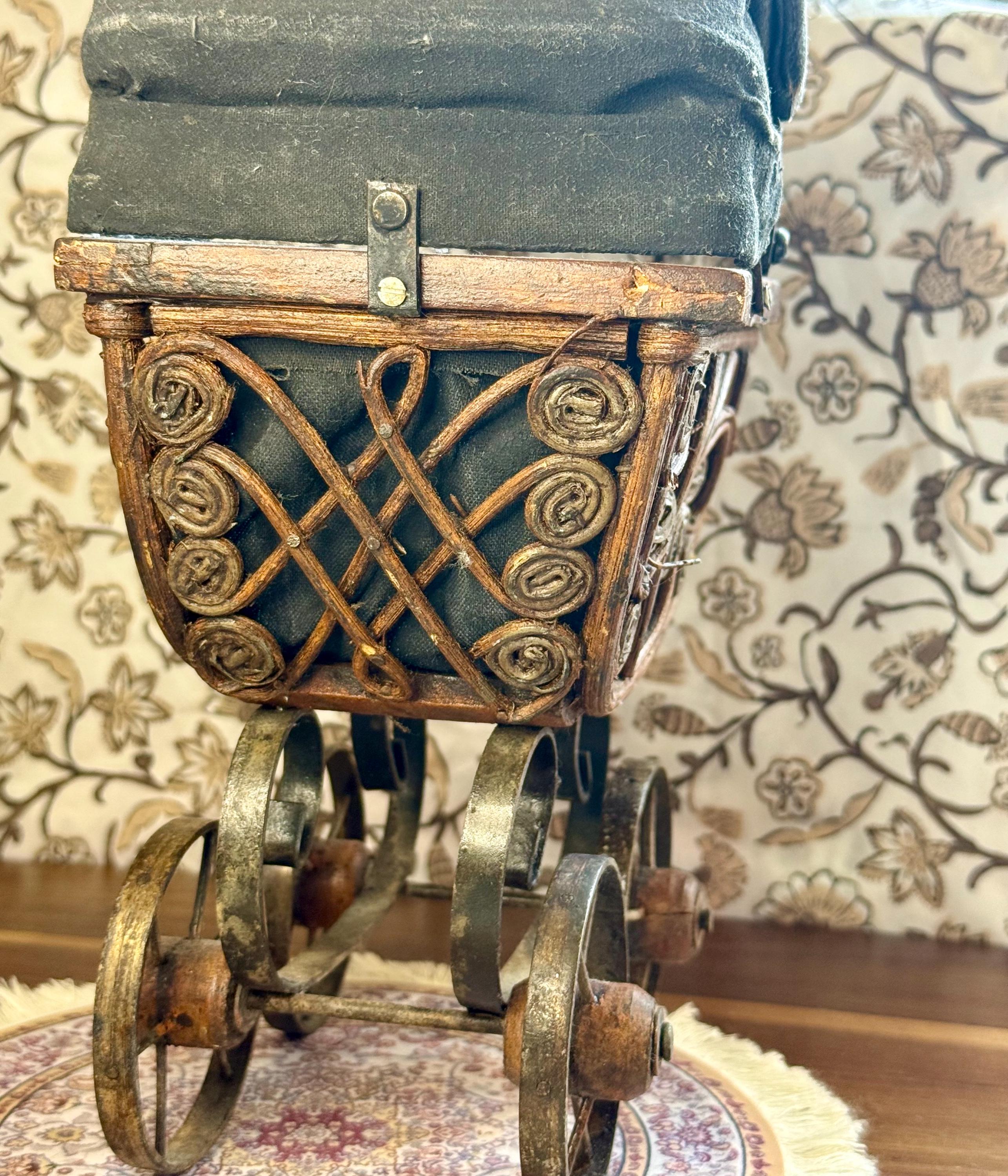 Prams Display Antique Doll Pram Victorian Style Doll Carriage Early 1900s Wood ...