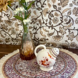 Vintage handmålad japansk blommig tekanna | Liten japansk keramisk shaker | Guldkant