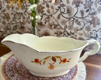 Vintage Midwinter Gravy Boat – “Autumn” Pattern by Jessie Tait – Staffordshire England