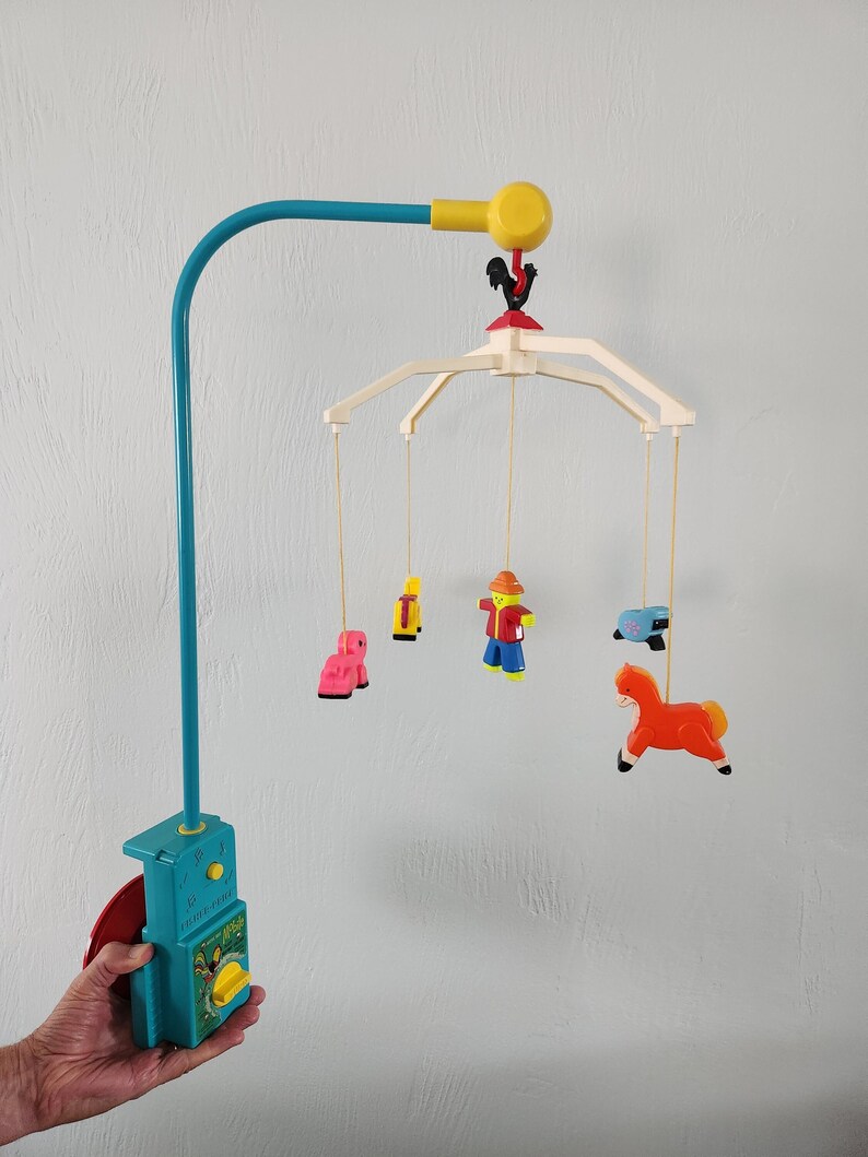 RARE Vintage Crib Mobile Fisher Price Music Box Mobile Brahms Lullaby