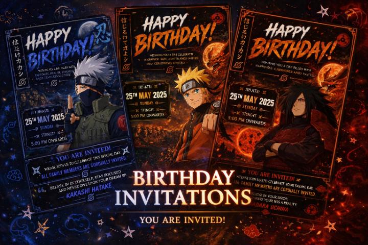 NARUTO バースデーカード 4枚セット Naruto birthday - Etsy 日本