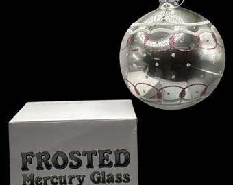 Dept.  56 Frosted Mercury Glass Ball Ornament with Glitter Accents and Original Box