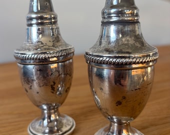 Antique Sterling Silver 925 Salt & Pepper Shakers - Roden Brothers Toronto - Canadian Silver
