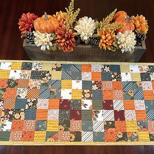 Four Patch Fall Table Runner - Riley Blake Happy Fall Days