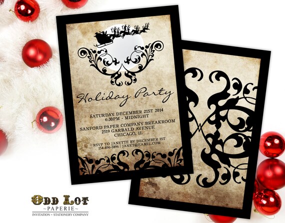 Rustic Holiday Party Invitation Christmas Party Invites Printable Winter Invitation Fancy Christmas Party Invites Corporate Party Invite DIY Il_570xn