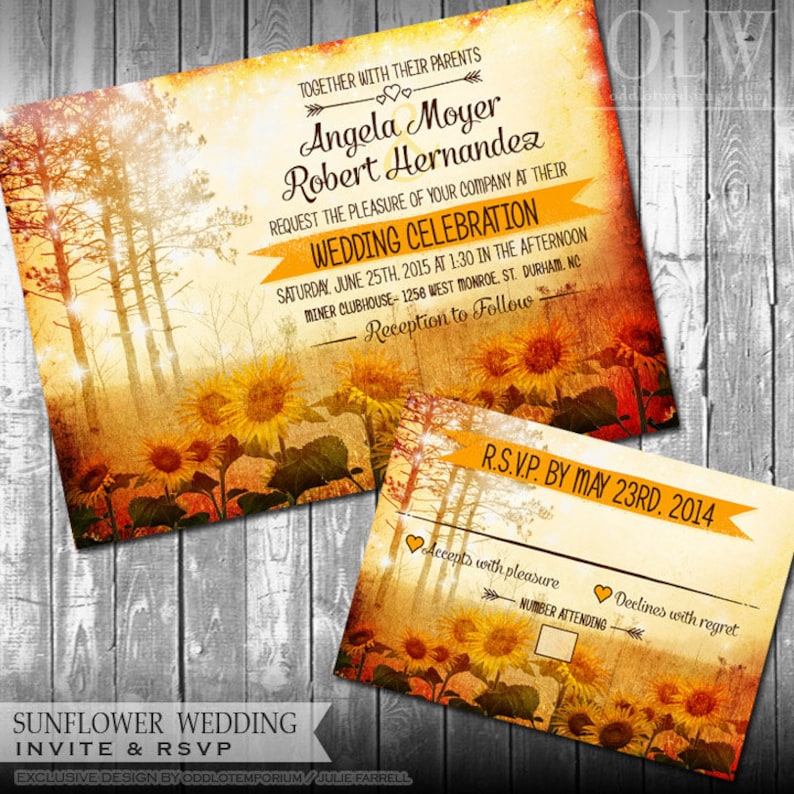Fall Autumn Wedding Invitation and RSVP Professionally Printed - Etsy