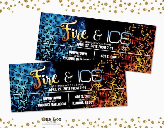 Fire And Ice Party Invite Printable Fire And Ice Homecoming Etsy