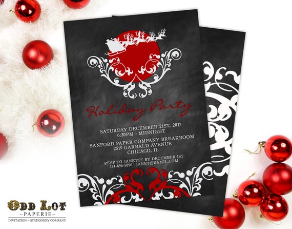 Christmas Party Invitation, Printable Invitation, Corporate Party Invite, Christmas Invite, Digital invitation, Holiday Party Invite Il_570xn