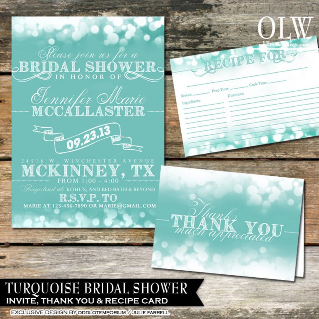 Winter Blue Bridal Shower Invitation Bridal Shower Party Printables ...