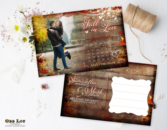 Save The Date Printable Fall Wedding Save The Date Postcards