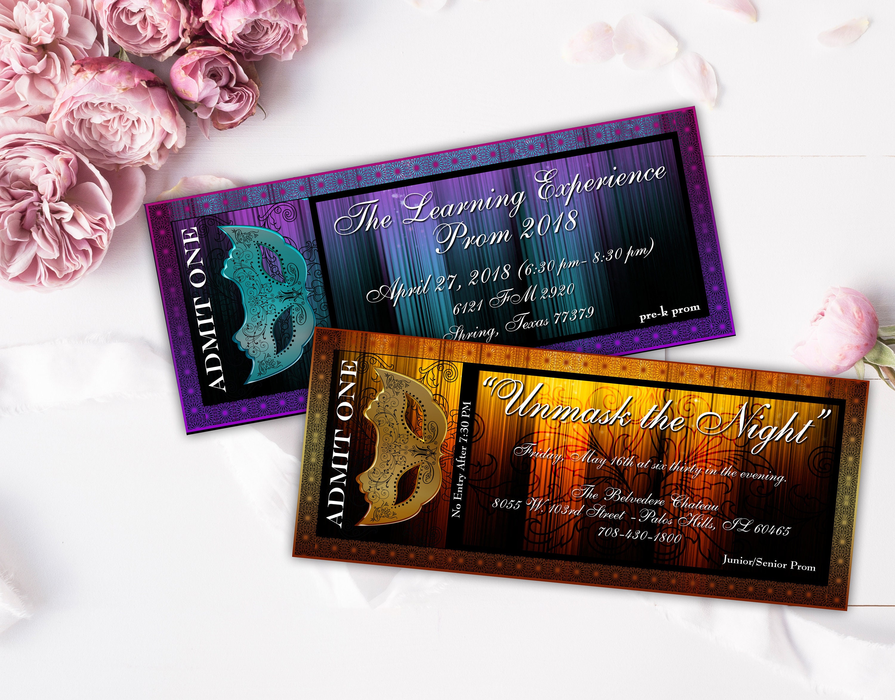 Masquerade Party Ticket Invitations Elegant Mask Invite Etsy