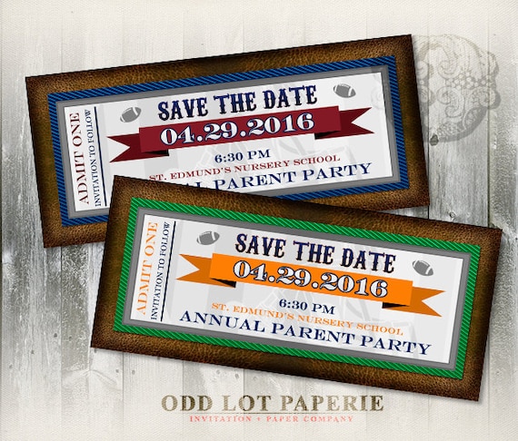 Football Save the Date Invitation, Super bowl Ticket, Super bowl Party Ticket, Sports Invitation, DIY Printable Football Invitation, Sports Il_570xn