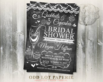 Rustic Bridal Shower Invitation, Chalkboard Invitation, Wine Tasting Bridal Shower Invite, DIY Printable Invitation Bridal Shower Invitation