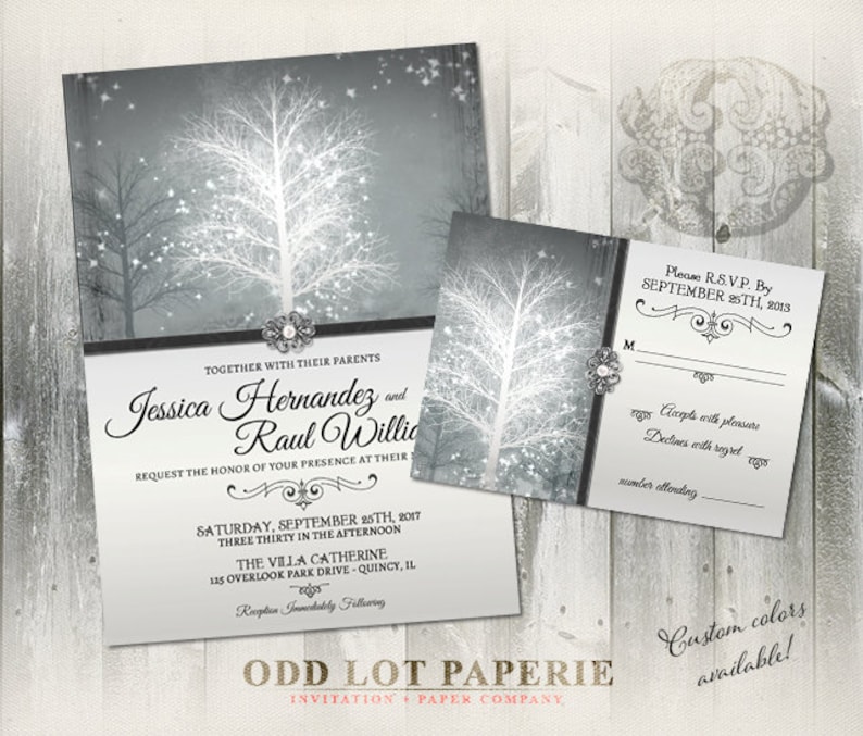 Winter Wonderland Wedding Invitation Suite Digital Printable Etsy