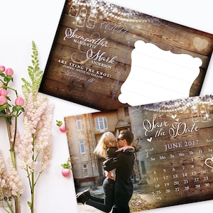 Rústico Guardar la fecha, boda imprimible, foto Guardar la fecha, invitación rústica personalizada, boda de otoño, boda de granero, otoño guardar las tarjetas de fecha