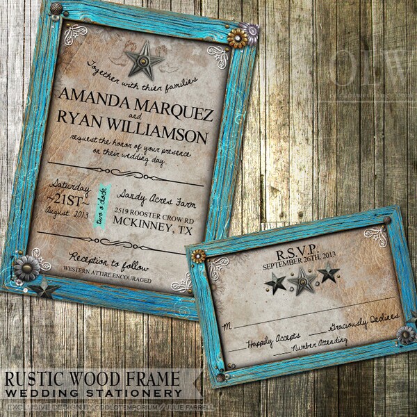 Rustic Wedding Invitation Etsy